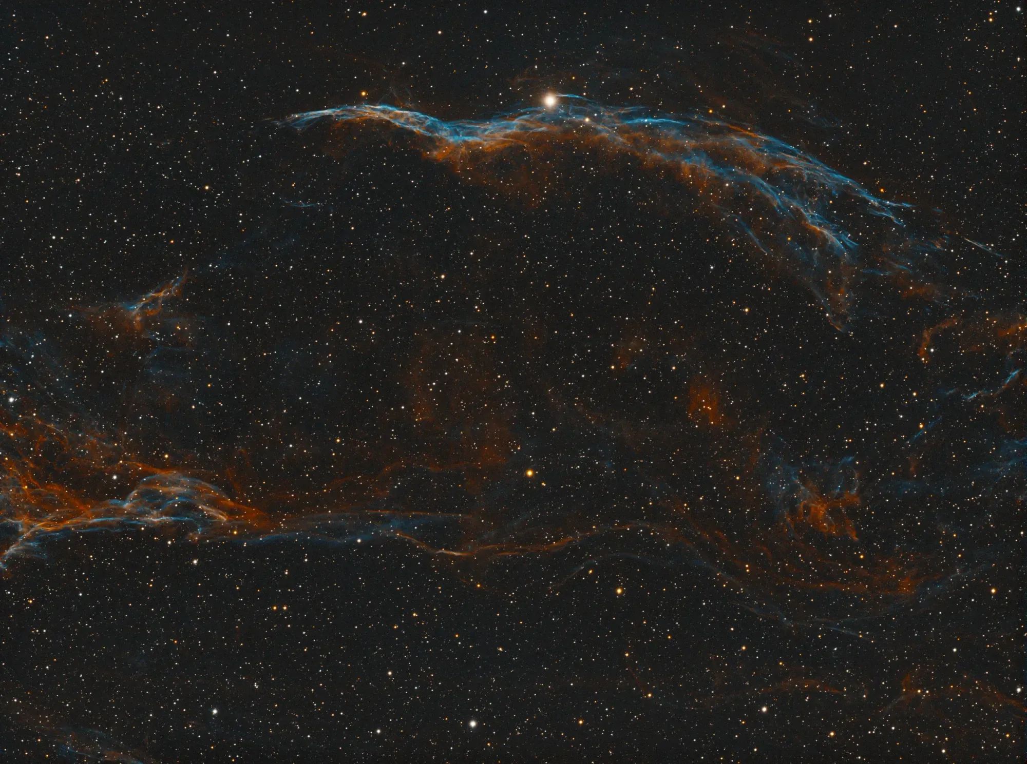 Tutorial for Astro Pixel Processor to calibrate and process a bi-color astronomy image of the Veil Nebula
