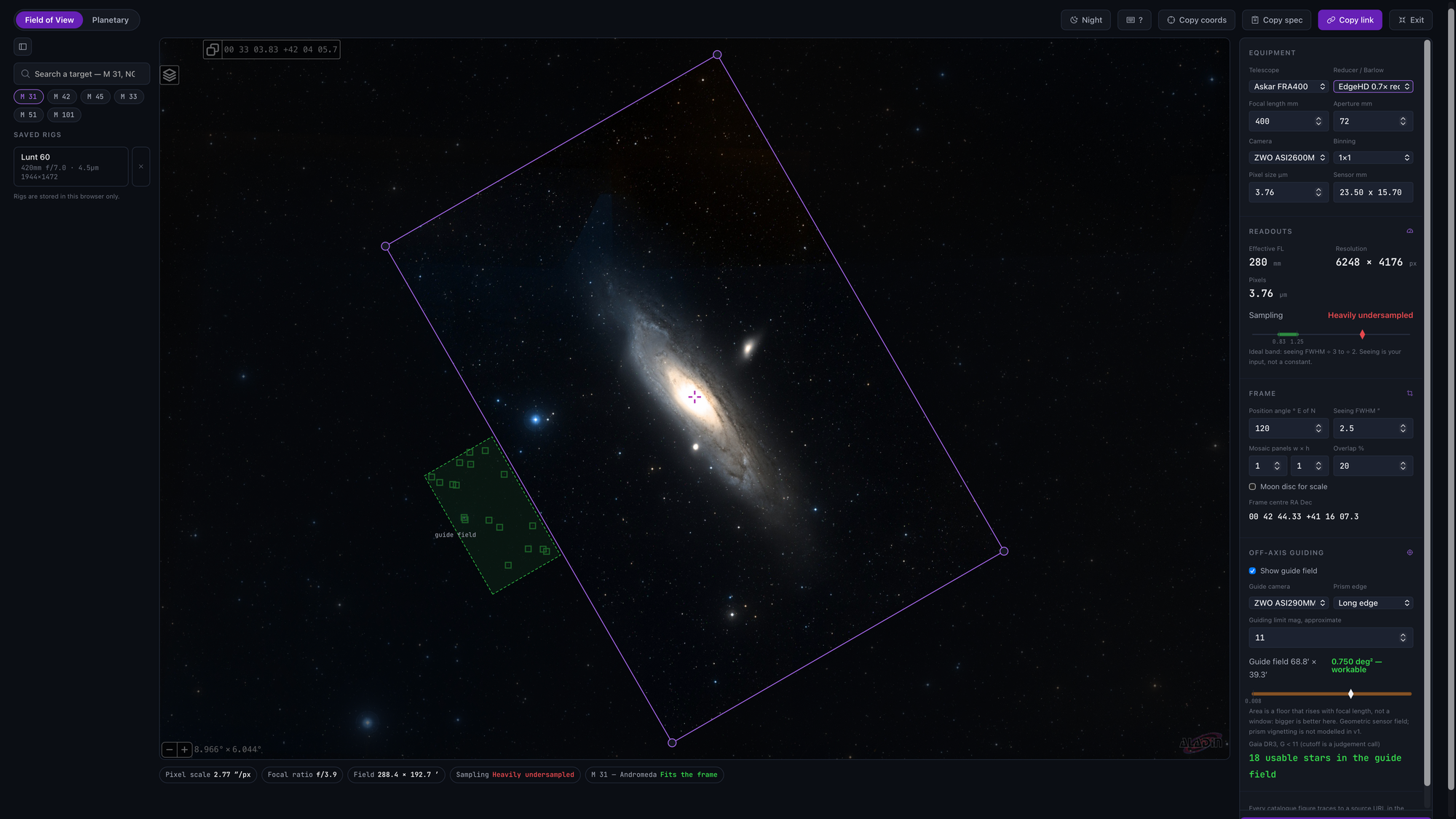 Two Free Planning Calculators: Deep-Sky Field of View and Planetary Capture