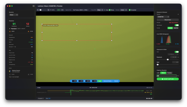 Laminar 1.2.3 is Out: Editable Custom ROI, a Refactored Imaging Pipeline, and Two Cameras Out of Beta