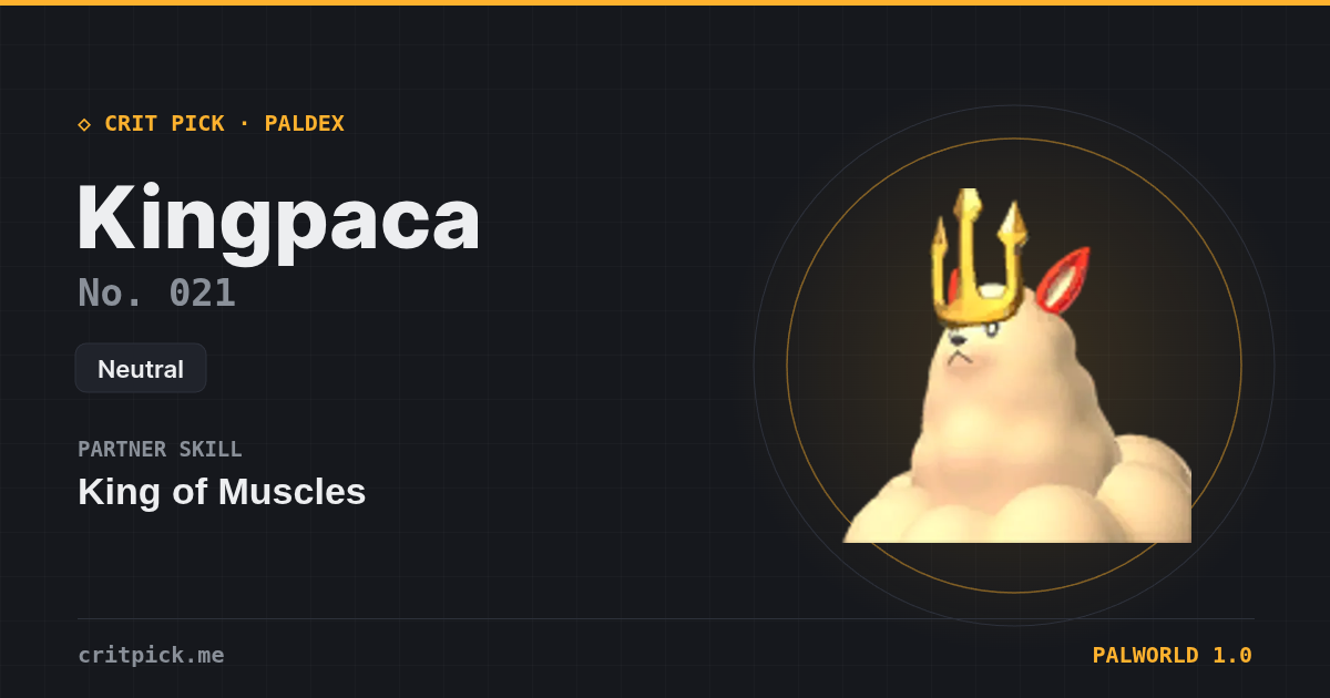Kingpaca — Palworld Paldeck No. 021