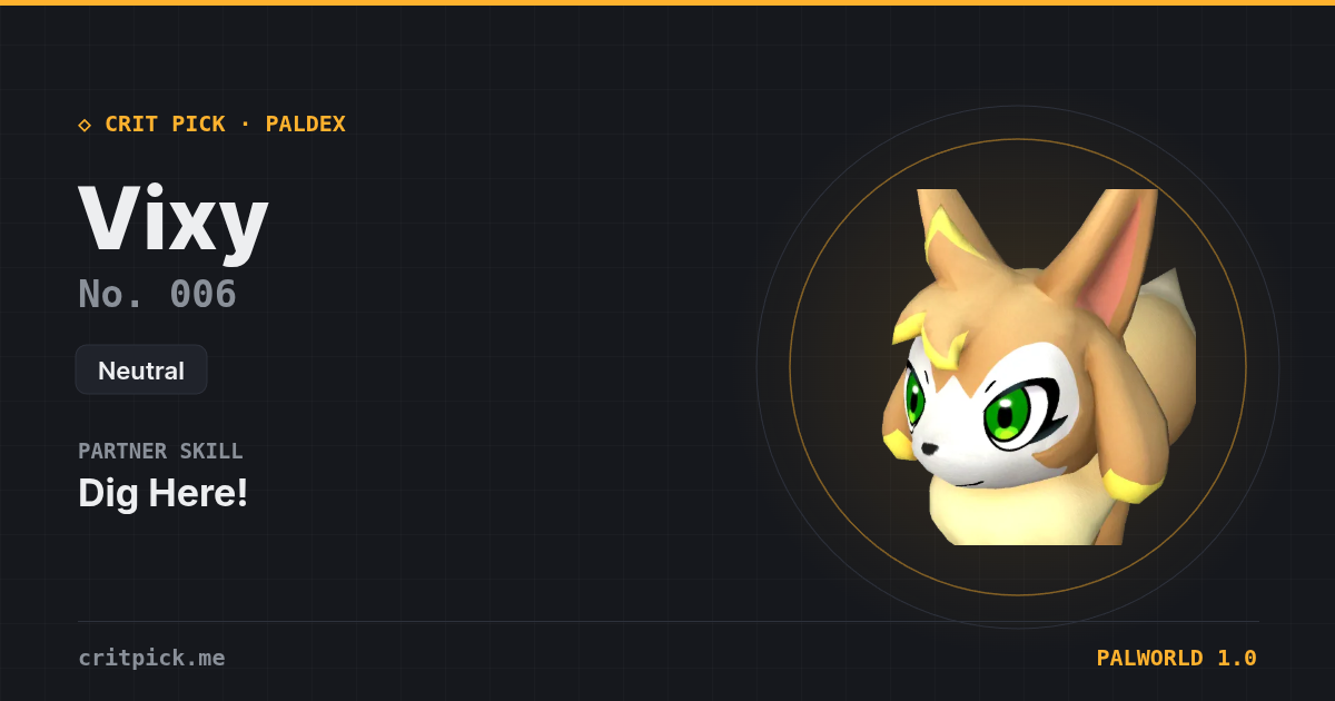 Vixy — Palworld Paldeck No. 006