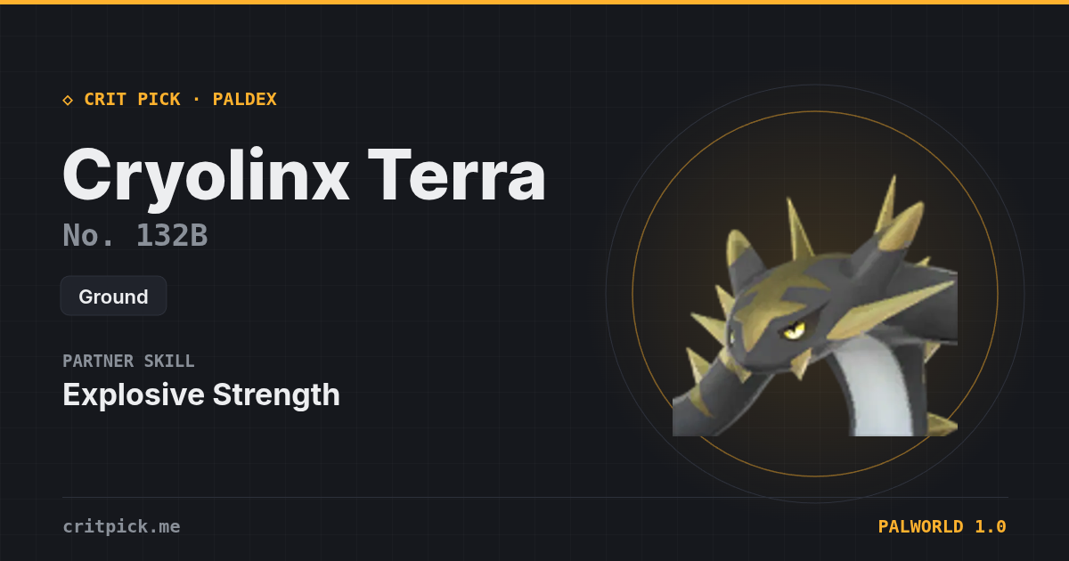 Cryolinx Terra — Palworld Paldeck No. 132B