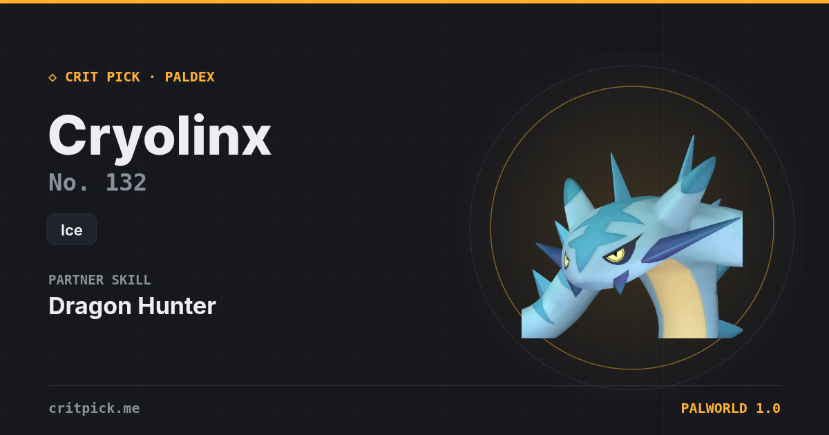 Cryolinx — Palworld Paldeck No. 132