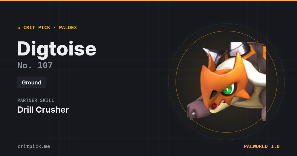 Digtoise — Palworld Paldeck No. 107