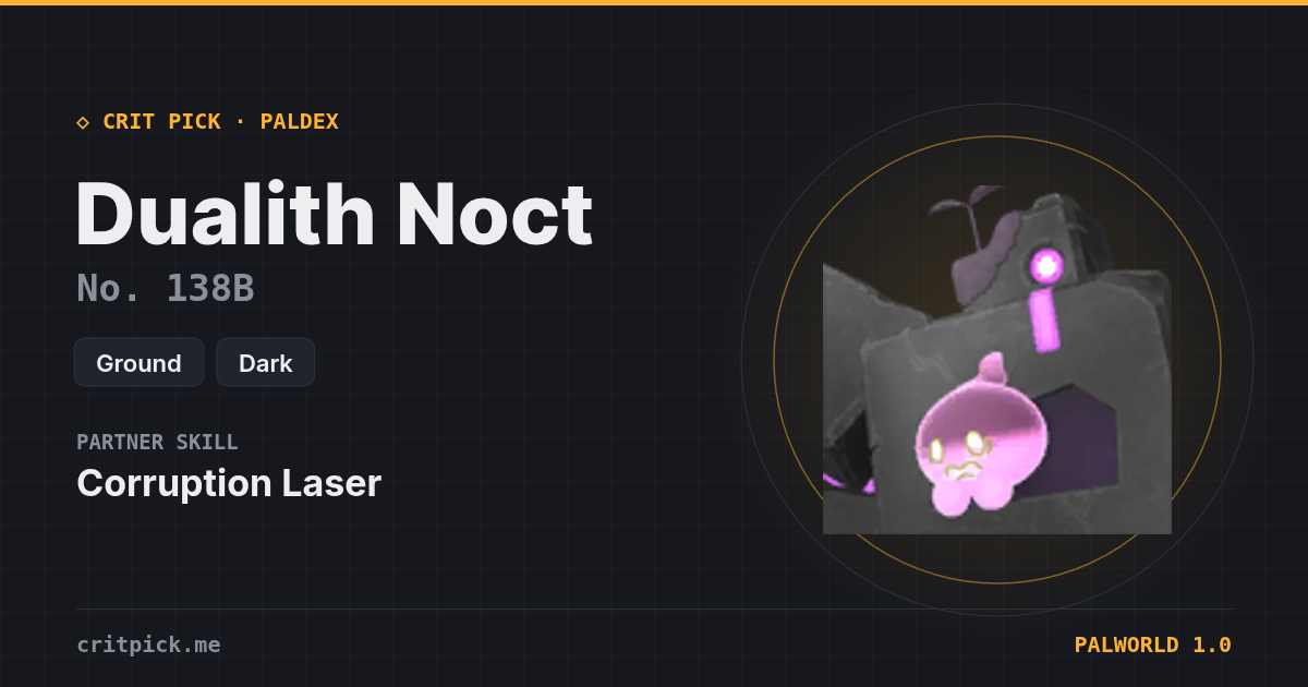 Dualith Noct — Palworld Paldeck No. 138B