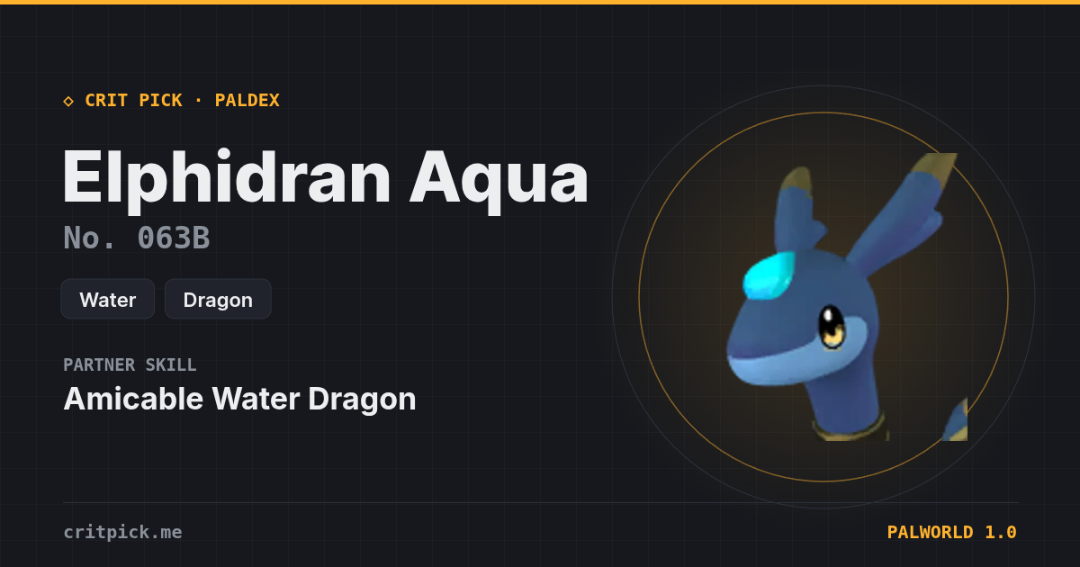 Elphidran Aqua — Palworld Paldeck No. 063B