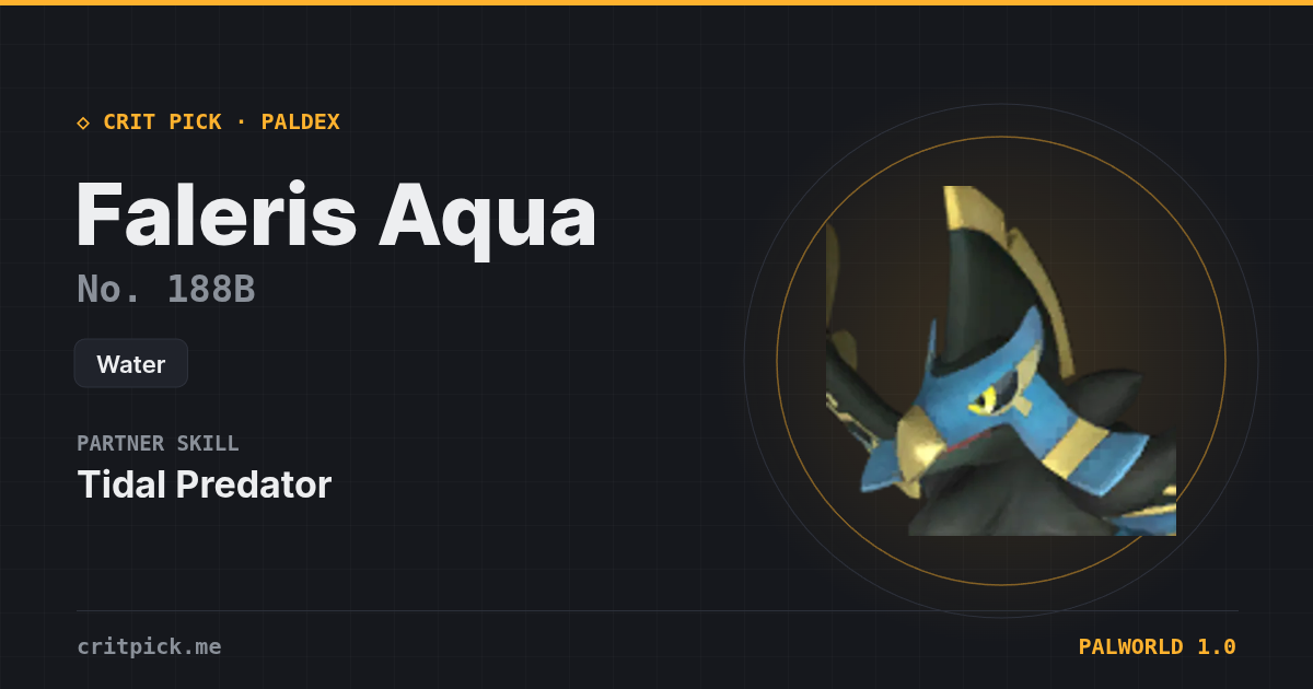 Faleris Aqua — Palworld Paldeck No. 188B