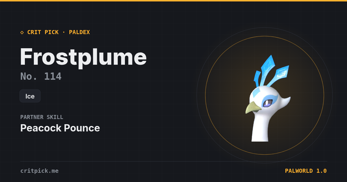 Frostplume — Palworld Paldeck No. 114
