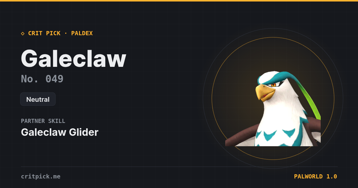 Galeclaw — Palworld Paldeck No. 049