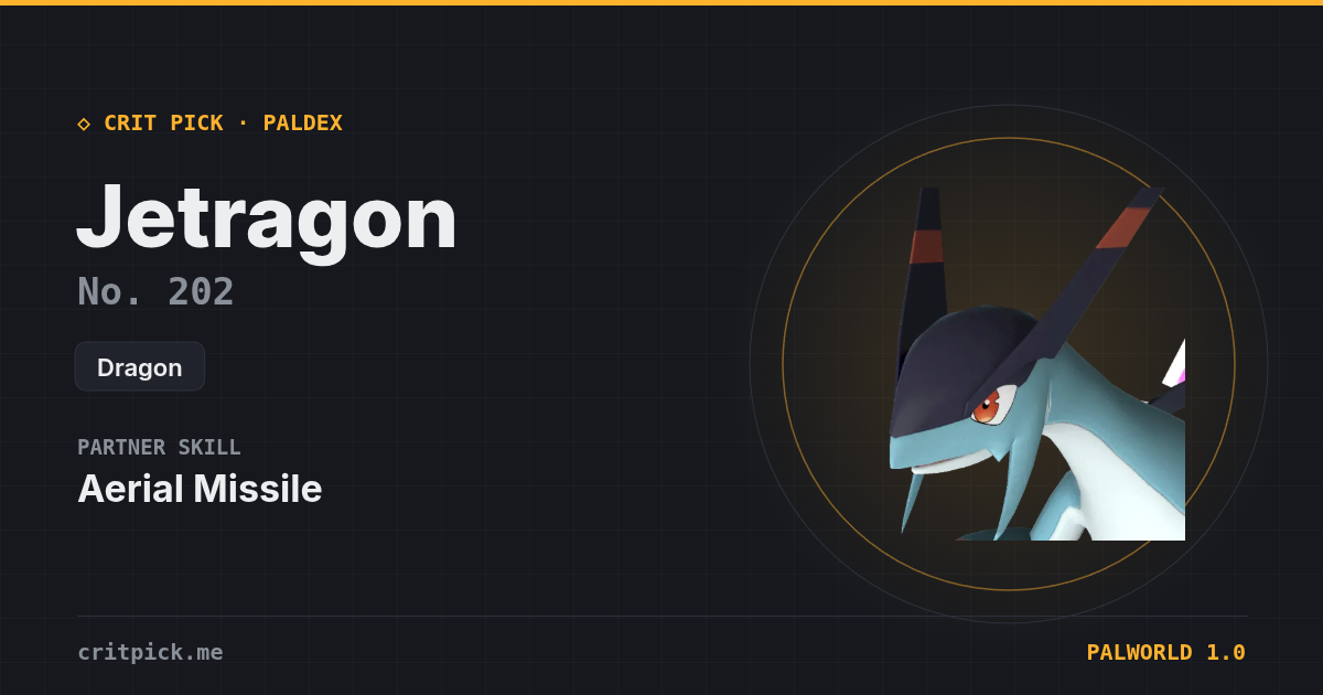 Jetragon — Palworld Paldeck No. 202