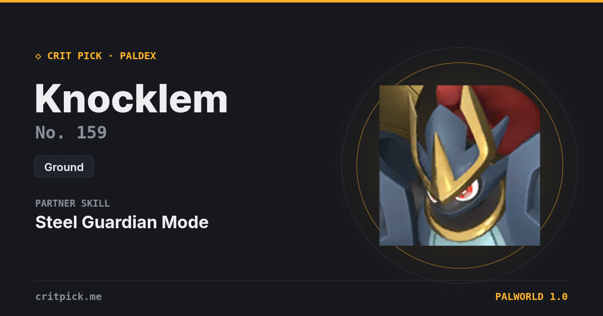 Knocklem — Palworld Paldeck No. 159