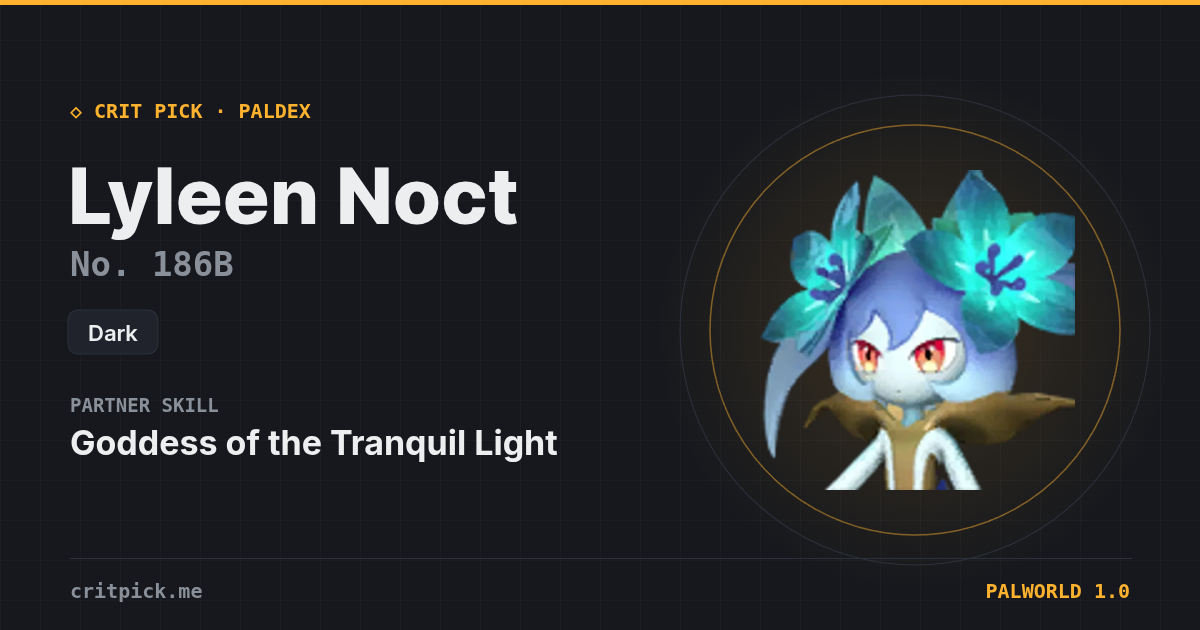 Lyleen Noct — Palworld Paldeck No. 186B