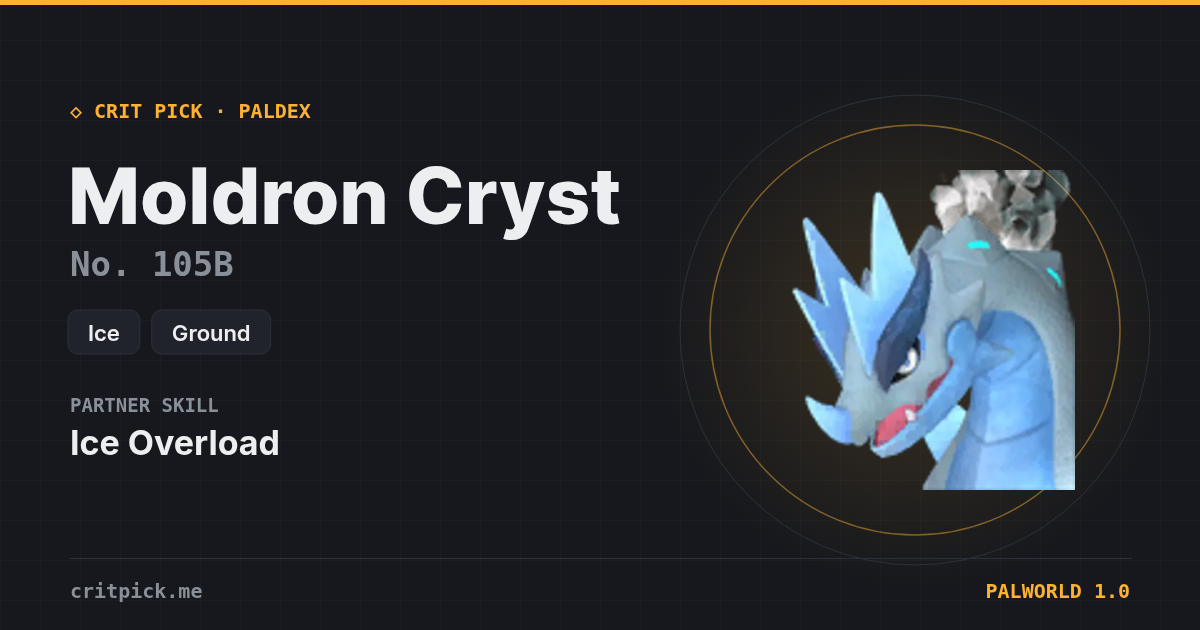 Moldron Cryst — Palworld Paldeck No. 105B