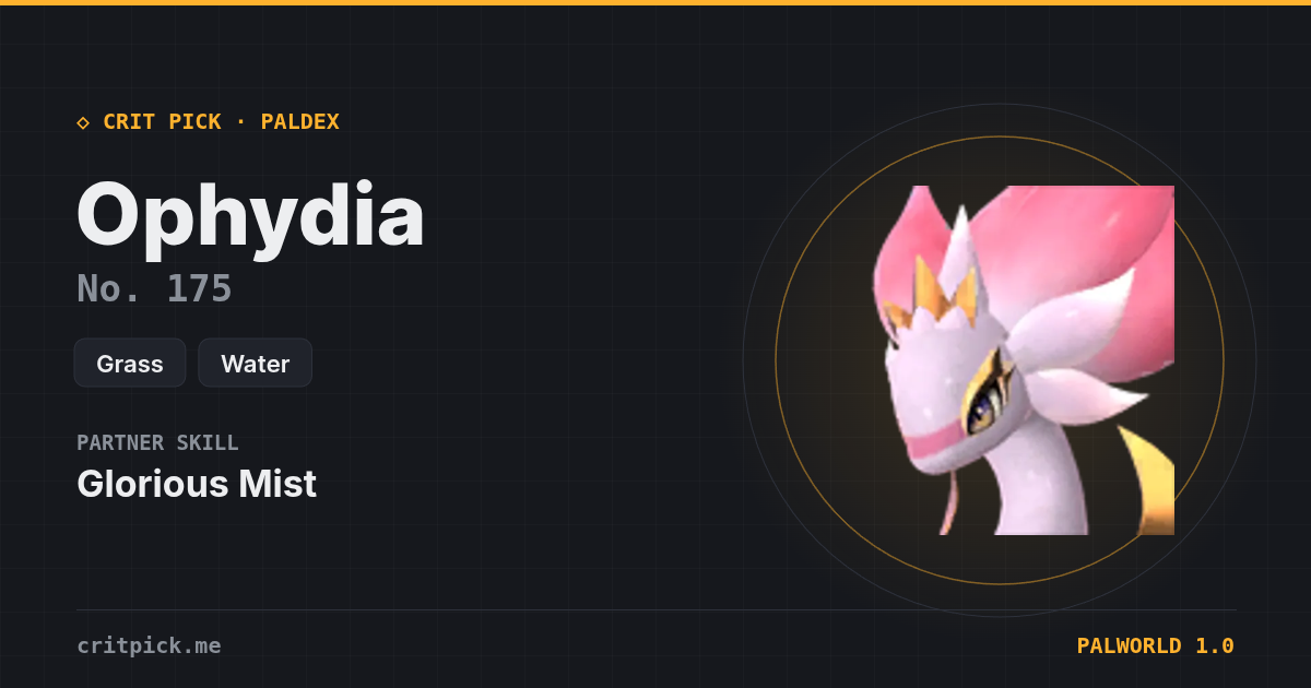 Ophydia — Palworld Paldeck No. 175