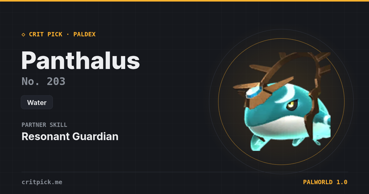 Panthalus — Palworld Paldeck No. 203