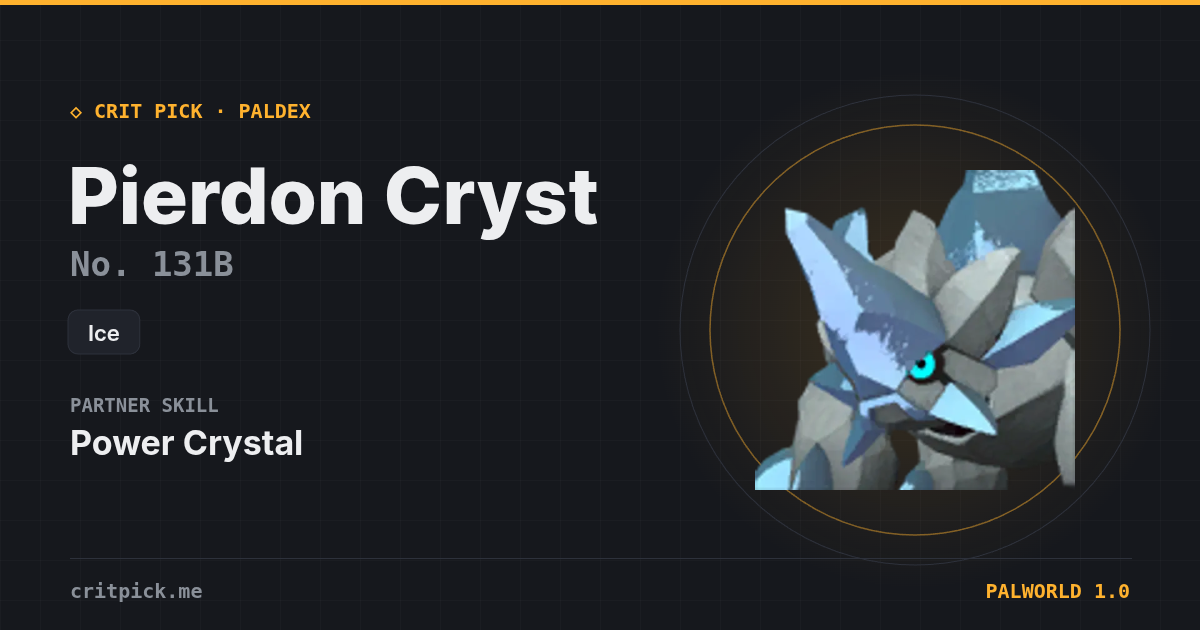 Pierdon Cryst — Palworld Paldeck No. 131B