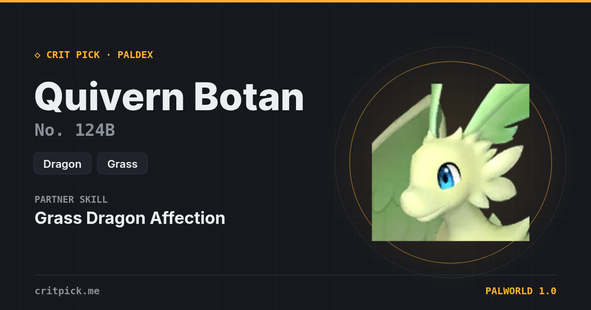 Quivern Botan — Palworld Paldeck No. 124B