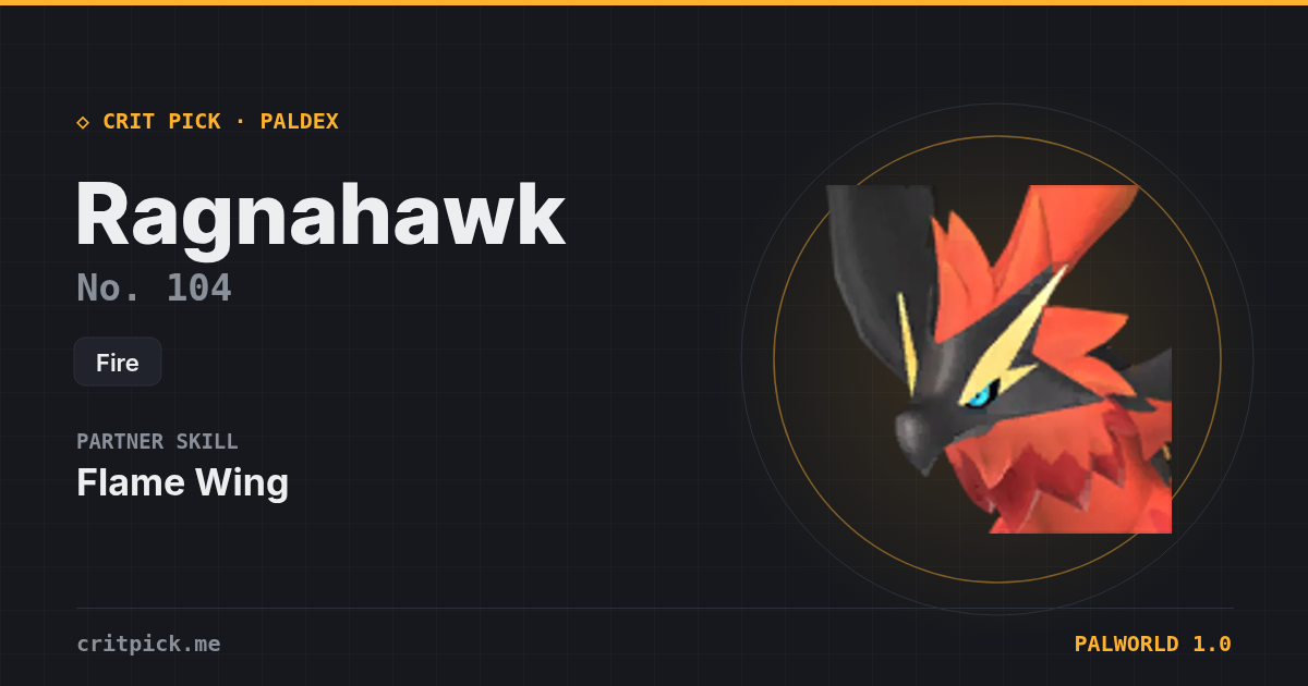 Ragnahawk — Palworld Paldeck No. 104