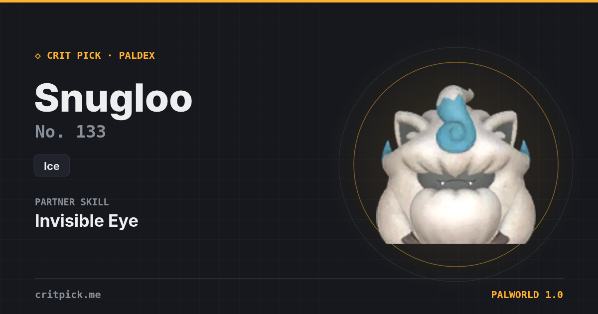 Snugloo — Palworld Paldeck No. 133