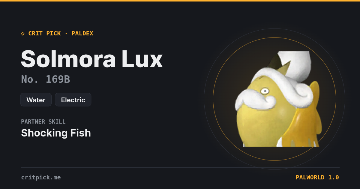 Solmora Lux — Palworld Paldeck No. 169B