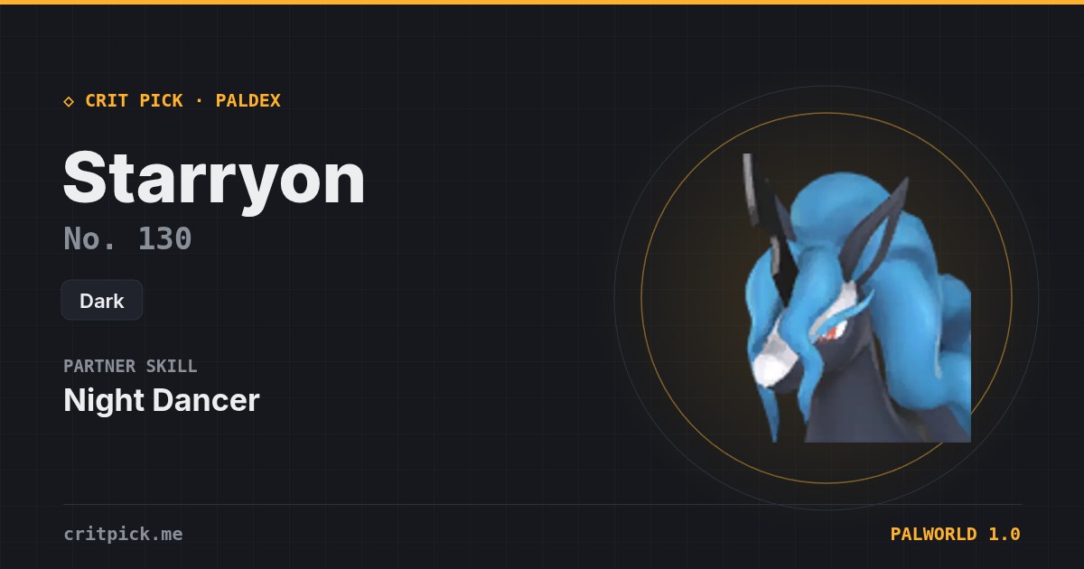 Starryon — Palworld Paldeck No. 130