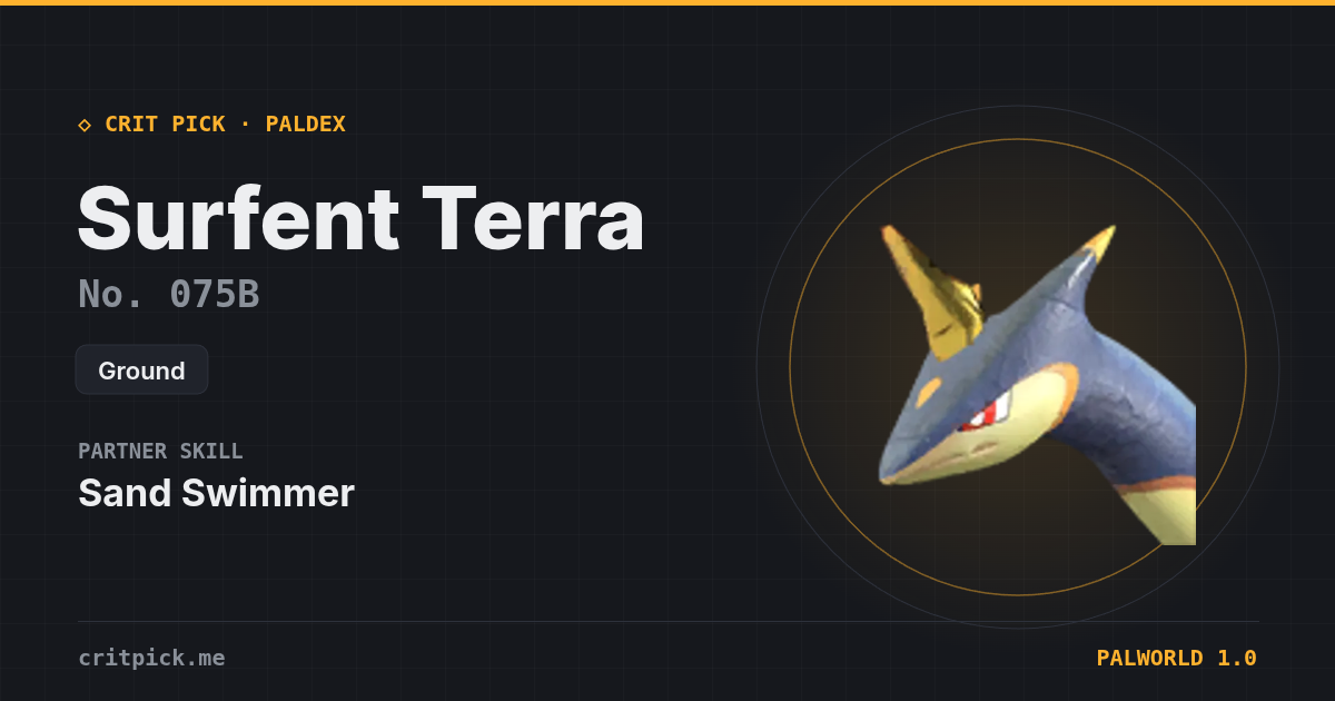Surfent Terra — Palworld Paldeck No. 075B