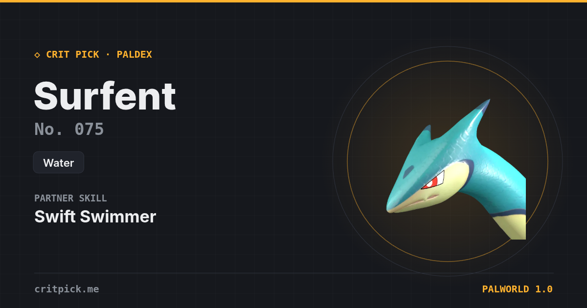 Surfent — Palworld Paldeck No. 075