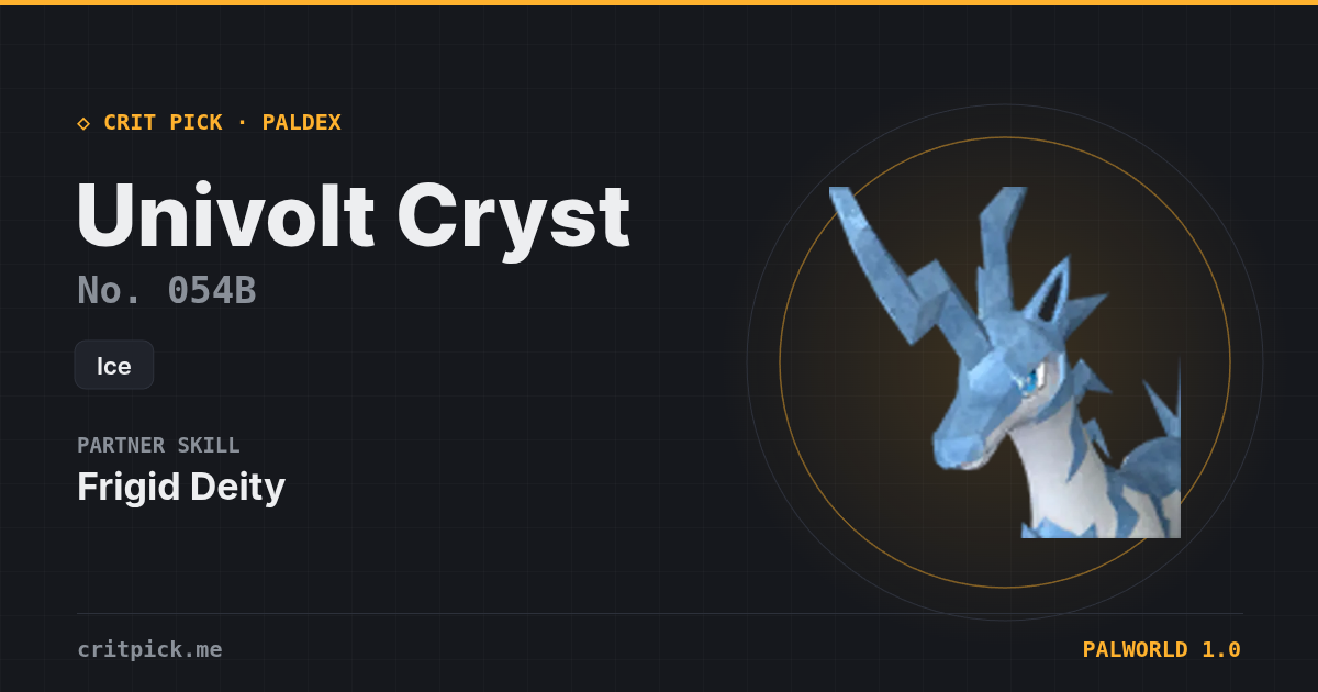 Univolt Cryst — Palworld Paldeck No. 054B