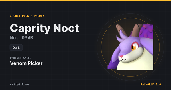Caprity Noct — Palworld Paldeck No. 034B
