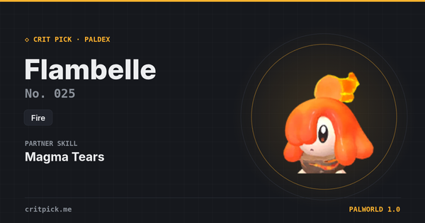 Flambelle — Palworld Paldeck No. 025