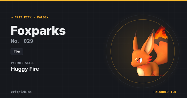 Foxparks — Palworld Paldeck No. 029