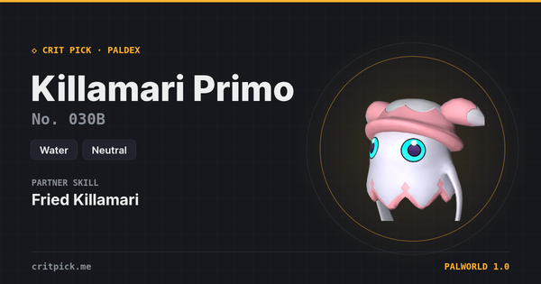 Killamari Primo — Palworld Paldeck No. 030B