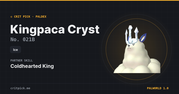 Kingpaca Cryst — Palworld Paldeck No. 021B