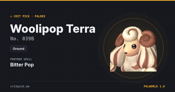 Woolipop Terra — Palworld Paldeck No. 039B