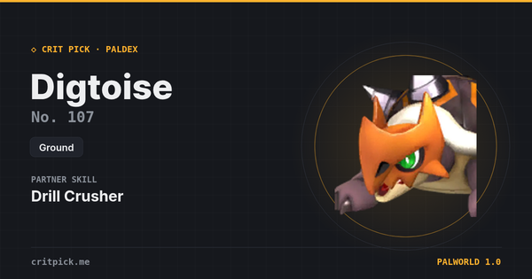 Digtoise — Palworld Paldeck No. 107