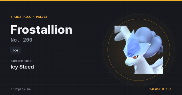 Frostallion — Palworld Paldeck No. 200