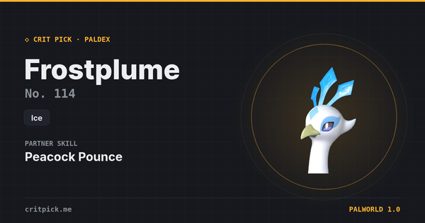 Frostplume — Palworld Paldeck No. 114