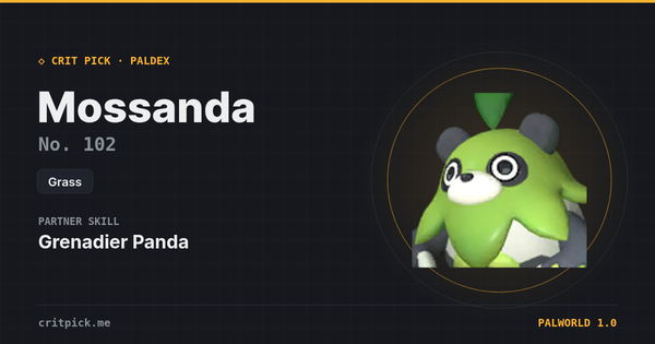 Mossanda — Palworld Paldeck No. 102