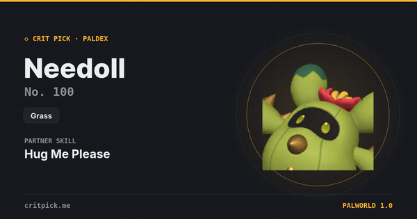 Needoll — Palworld Paldeck No. 100