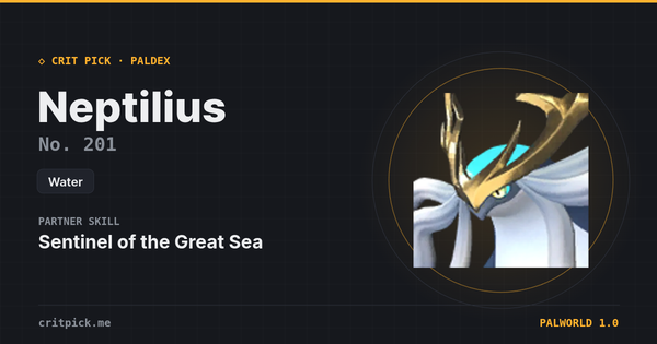 Neptilius — Palworld Paldeck No. 201