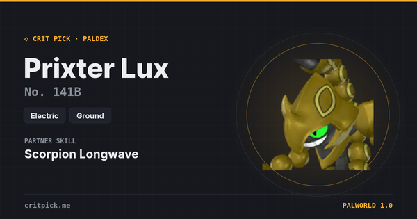 Prixter Lux — Palworld Paldeck No. 141B