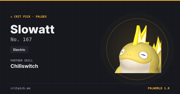 Slowatt — Palworld Paldeck No. 167