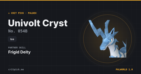 Univolt Cryst — Palworld Paldeck No. 054B