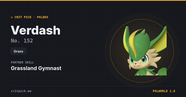Verdash — Palworld Paldeck No. 152