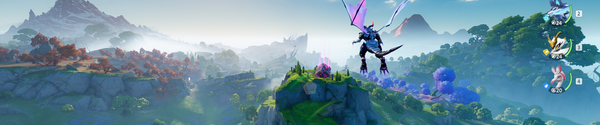 Title card for Crit Pick's guide to the Aniimo event calendar, showing an Aniimo gliding over the open world of Idyll