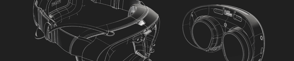 Valve wireframe illustration of Steam Frame hardware