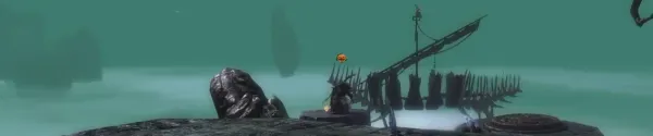 A Lunatic Boatmaster on a platform above the Mad King's Labyrinth.