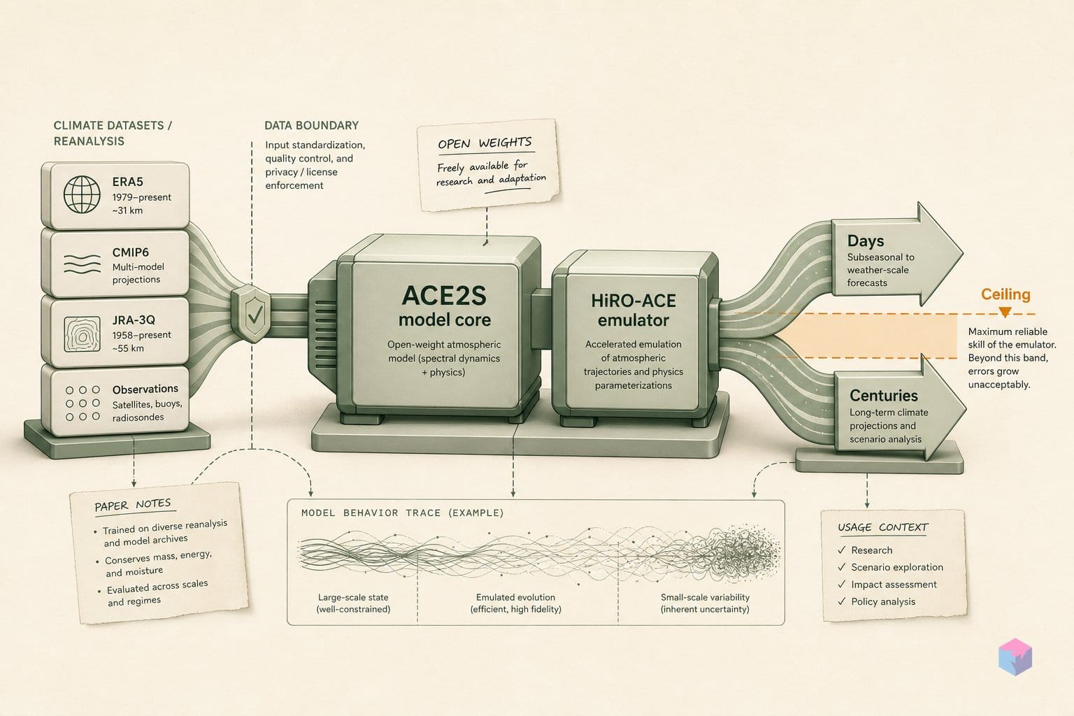 HiRO-ACE cuts climate emulation to 45 minutes — with a ceiling