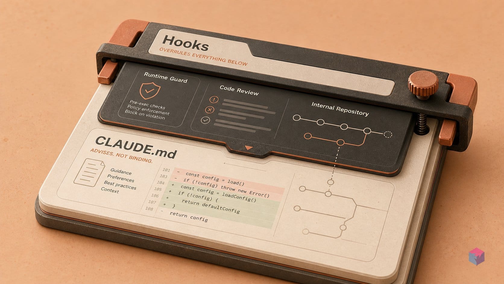 CLAUDE.md advises. Hooks overrule. Know which is which.