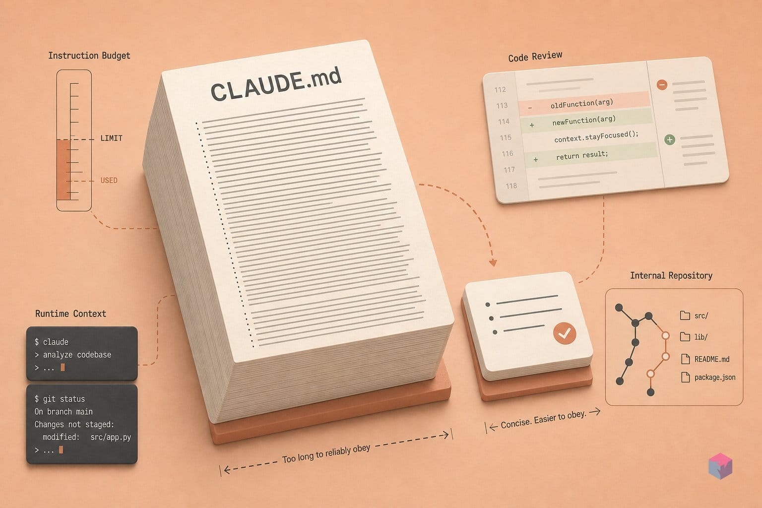 Your CLAUDE.md is probably too long to obey